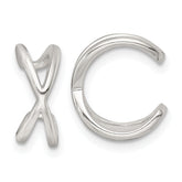 Sterling Silver Polished -X- Criss Cross Pair of Ear Cuffs